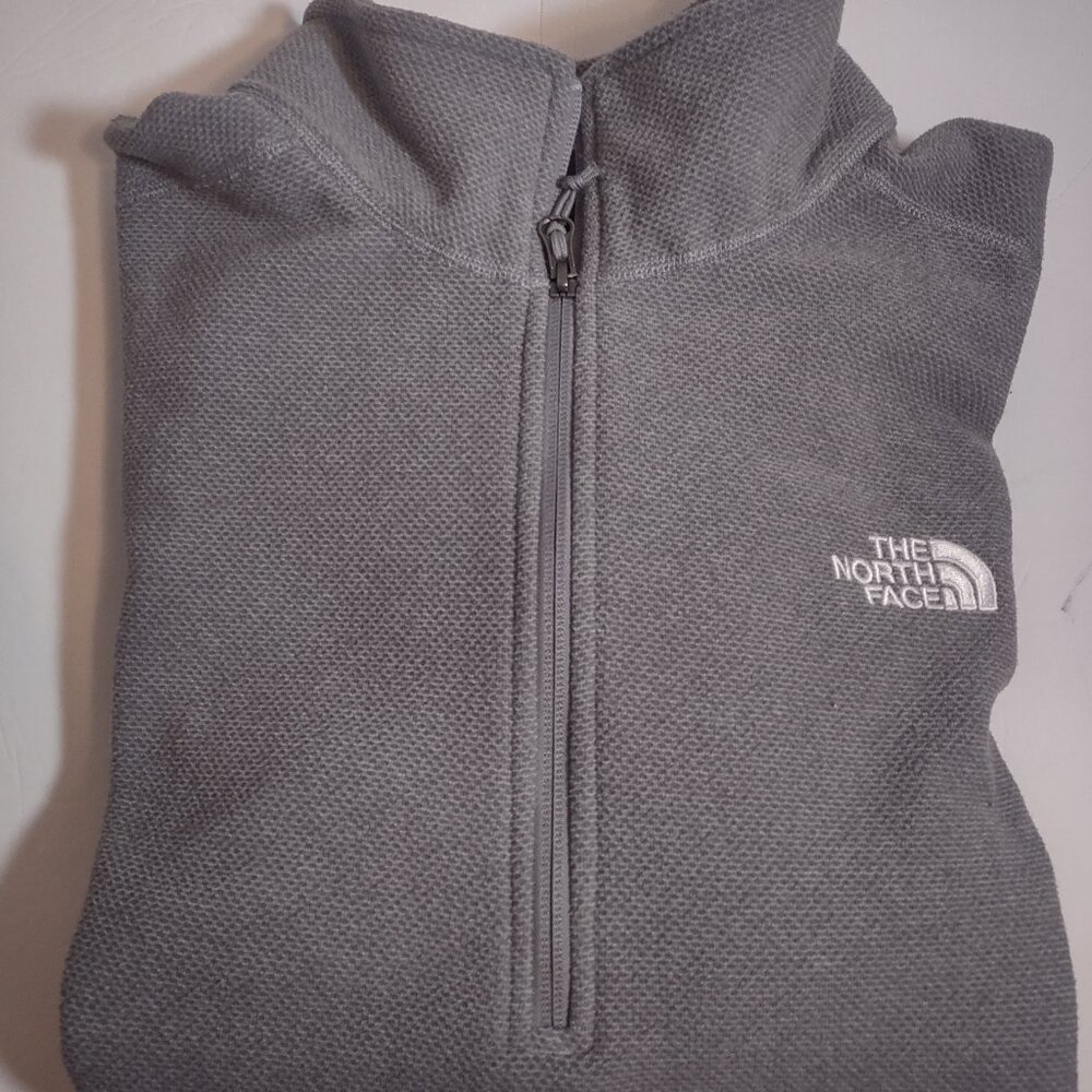 The North Face Mens Grey 1/4 Zip Fleece Jacket Size Large